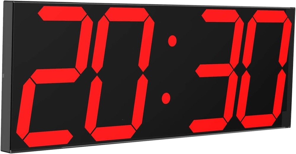 CHKOSDA LED Large Oversize Digital Wall Clock with 6” Numbers Remote Control RED