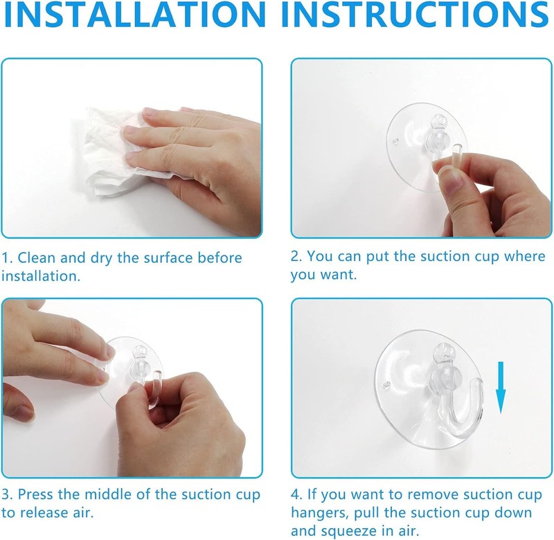20pcs Clear Suction Cup Hooks – Reusable Plastic Hangers for Wall & Window gallery