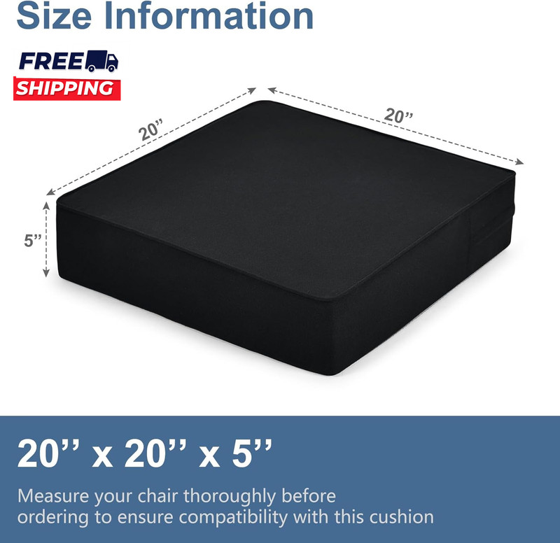 Gel Memory Foam Recliner Cushion for Elderly Dual-Layer Foam Chair Pad Extra Lar gallery