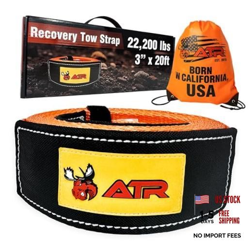 Recovery Tow Strap 3″ Straps Recovery Tow Strap 3″ x 20 ft 22,200 lbs (Orange) gallery