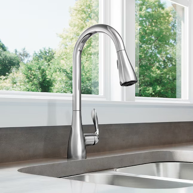 Moen 87912 Georgene Chrome Single Handle Deck-mount Pull-down Kitchen Faucet gallery