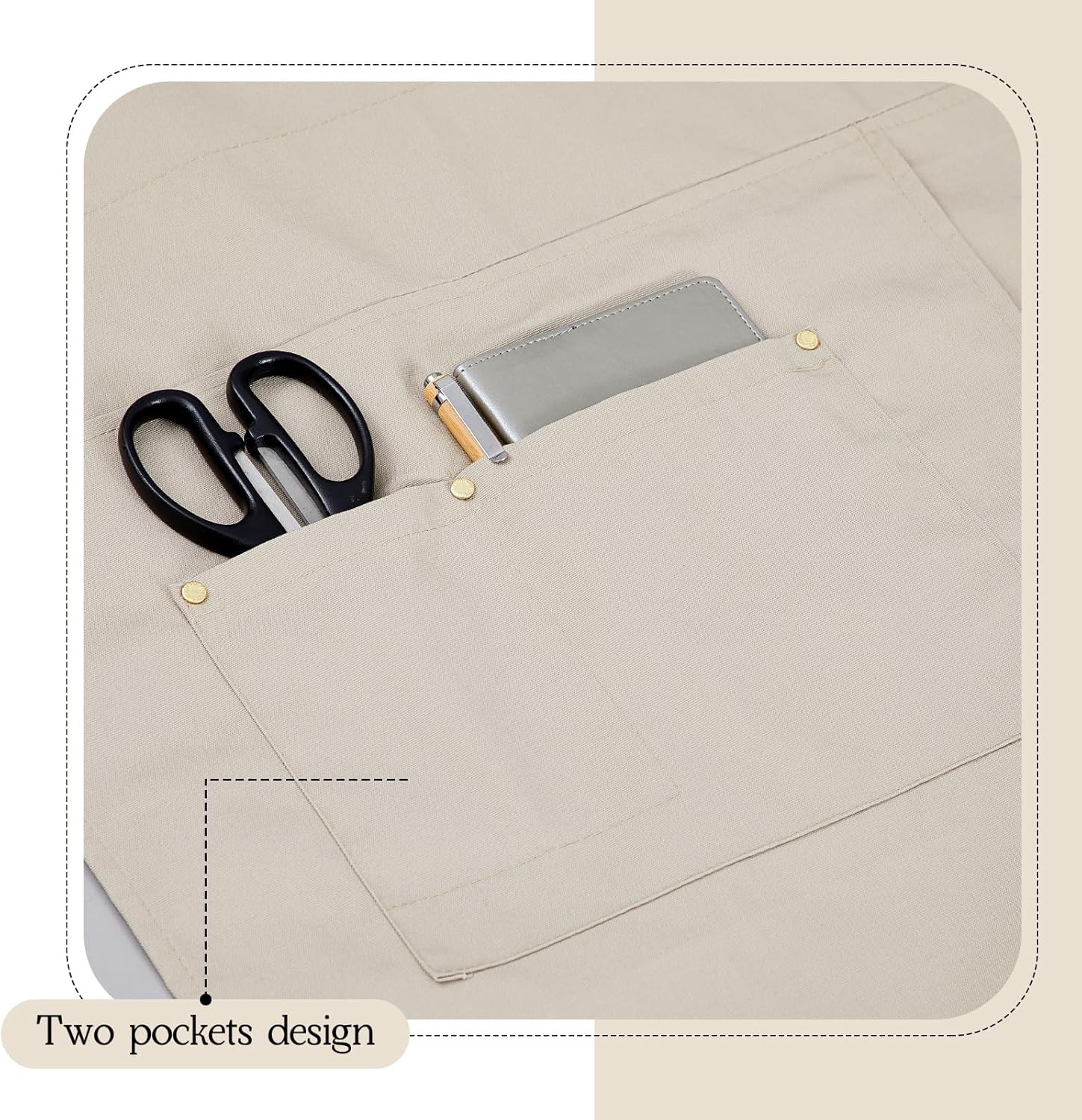 Crossback Pottery Apron Split Leg with Large Pocket Canvas Apron with Adjustable gallery