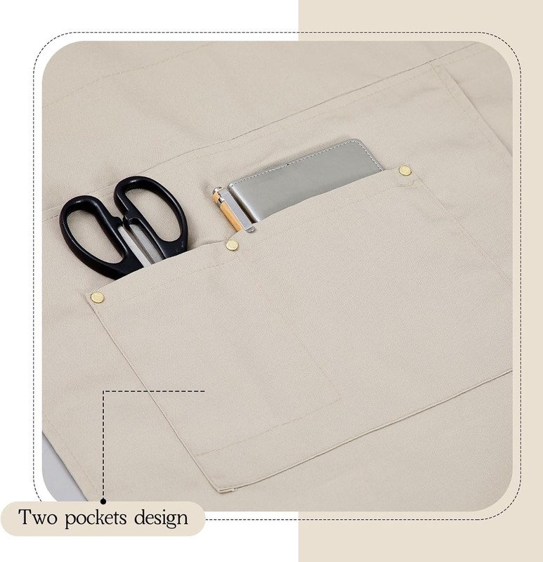 Crossback Pottery Apron Split Leg with Large Pocket Canvas Apron with Adjustable gallery