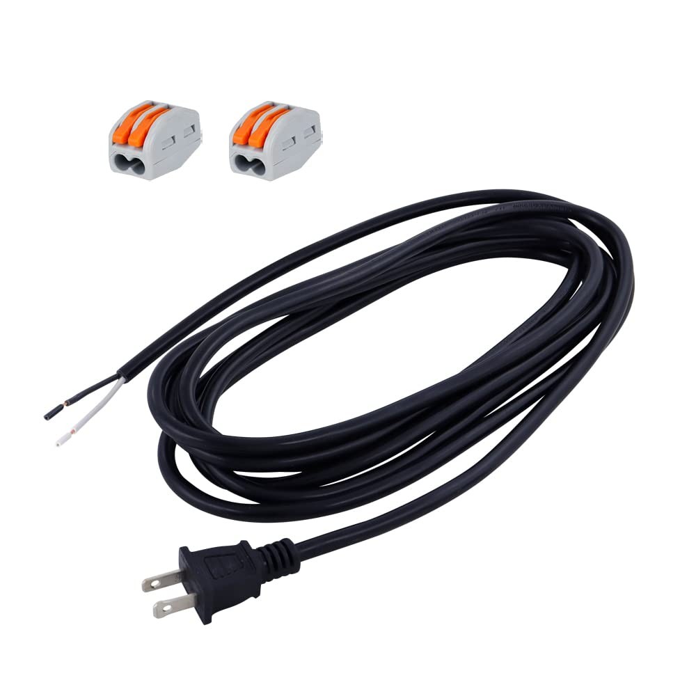 12FT Replacement Power Cord 18 Gauge Round Cable Polarized 2 Prong Plug Pigta... gallery