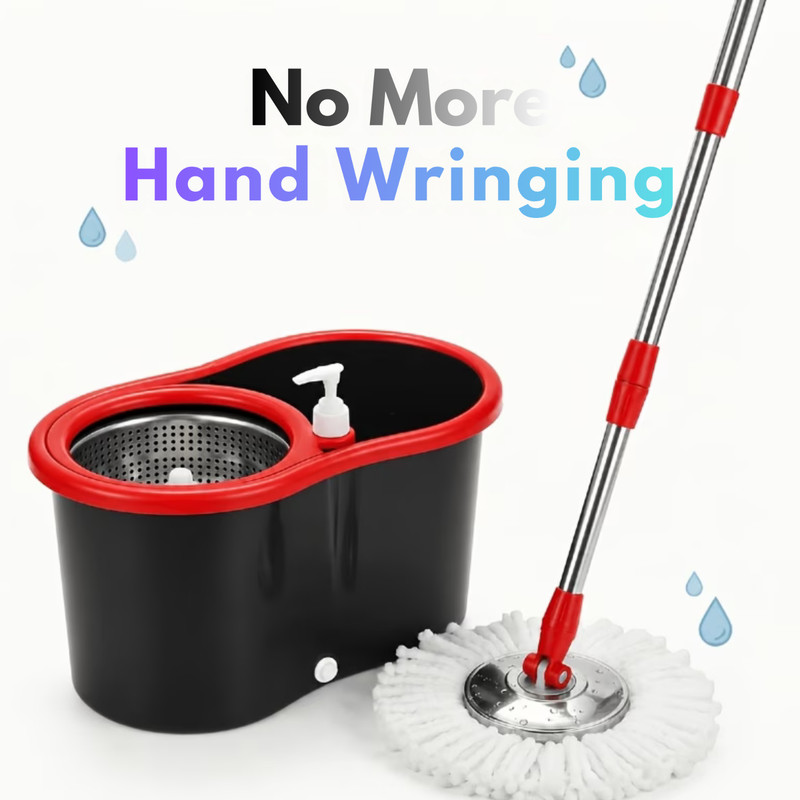 Spin Mop & Bucket Set 360° Rotating Floor Cleaning System with 4 Microfiber Head gallery