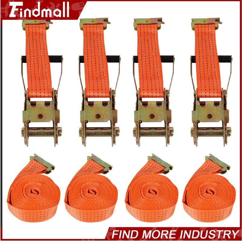 Findmall 4 Pack 2" x 15' E-Track Ratchet Straps 4400-lbs Heavy Duty Tie Downs gallery