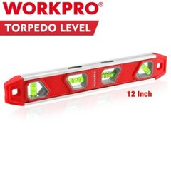WORKPRO 12 Inch Torpedo Level 4 Bubble V-Groove Aluminum Magnetic Plumbing Level