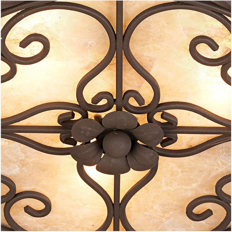 Rustic Dark Walnut Flush Mount Ceiling Light for Farmhouse Style Decor gallery