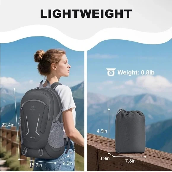 Backpack - Ultra Lightweight Packable Backpack for Travel Camping, BLACK 3