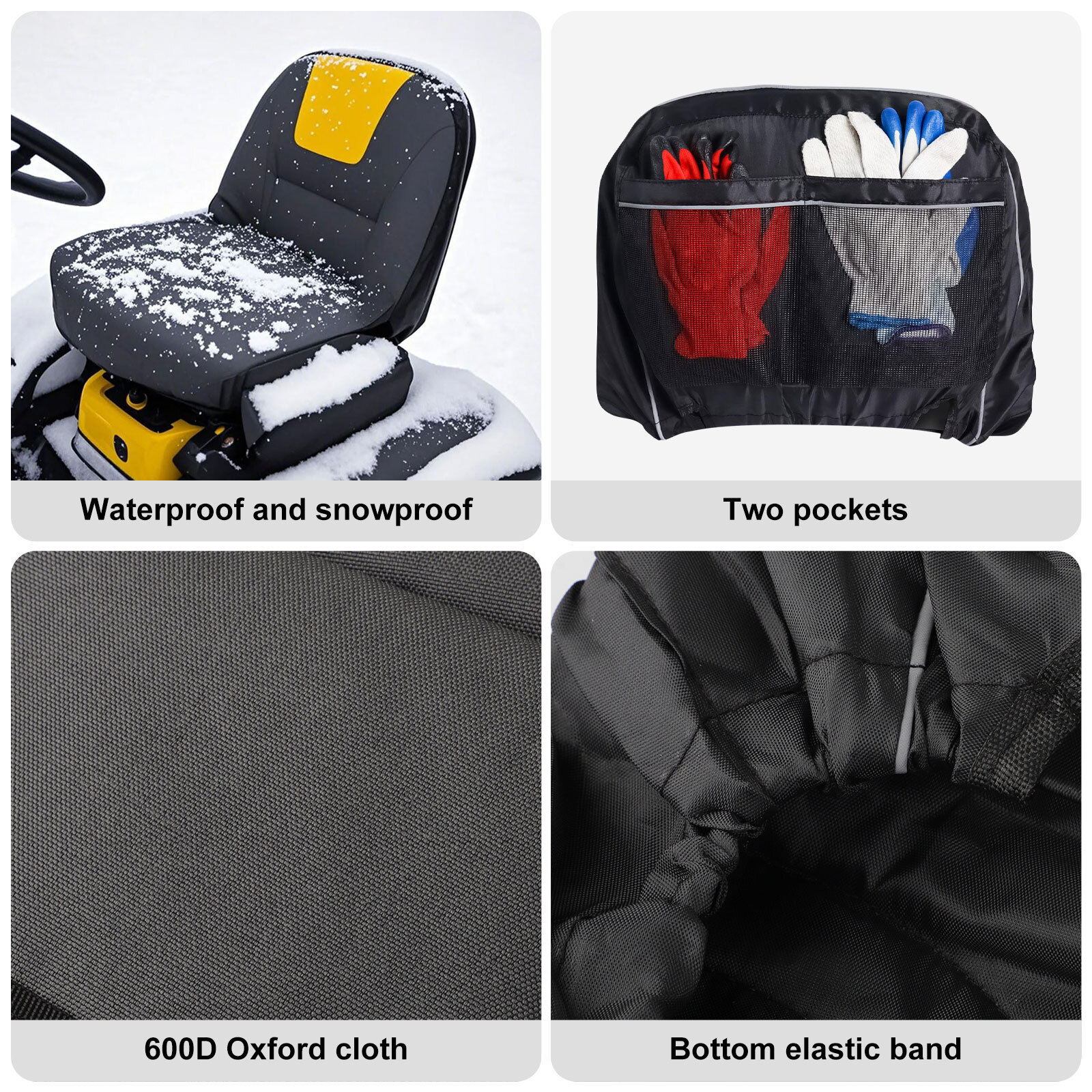 Tractor Seat Cover for Cub Cadet Riding Lawn Mower Chair Protector with Pockets gallery