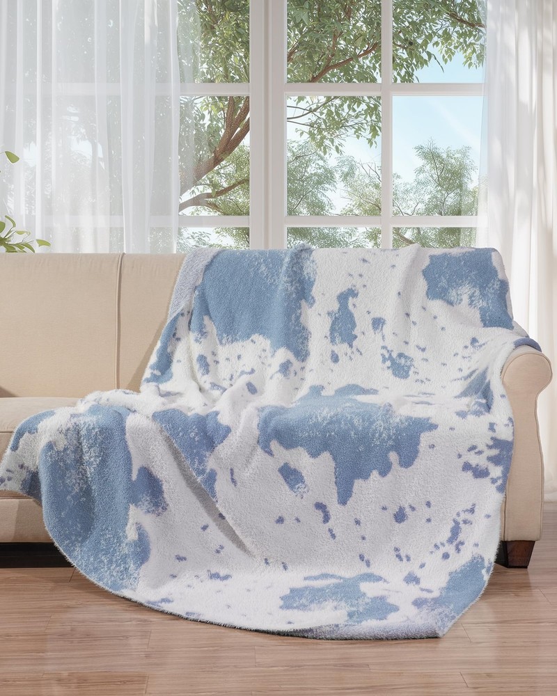 Cow Throw Blanket for Couch Bed Sofa Ultra Soft Cozy Cow Pattern Animal Print...
