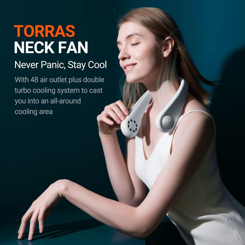 TORRAS L2 Neck Air Conditioner, Portable Neck Fan, 360° Cooling, 3 Speeds gallery