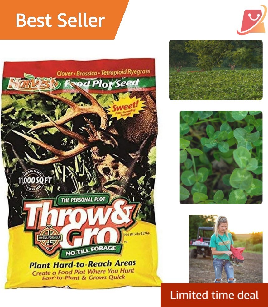Forage Seeds No-Till Mixed Fast-Growing Food Plot Deer Hunting 5 Lbs gallery