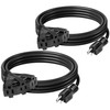 3-Outlet Extension Cord, 10ft 2 Pack, 13A/1625W gallery