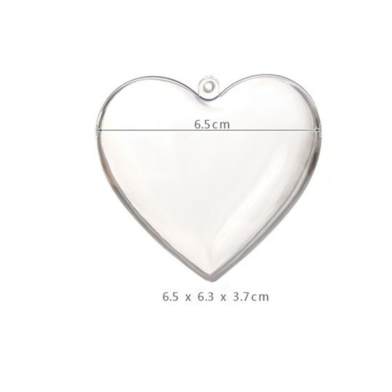 10Pcs Clear Heart Shaped Wedding Baubles Ball Christmas 6.5/8/10cm Plastic gallery