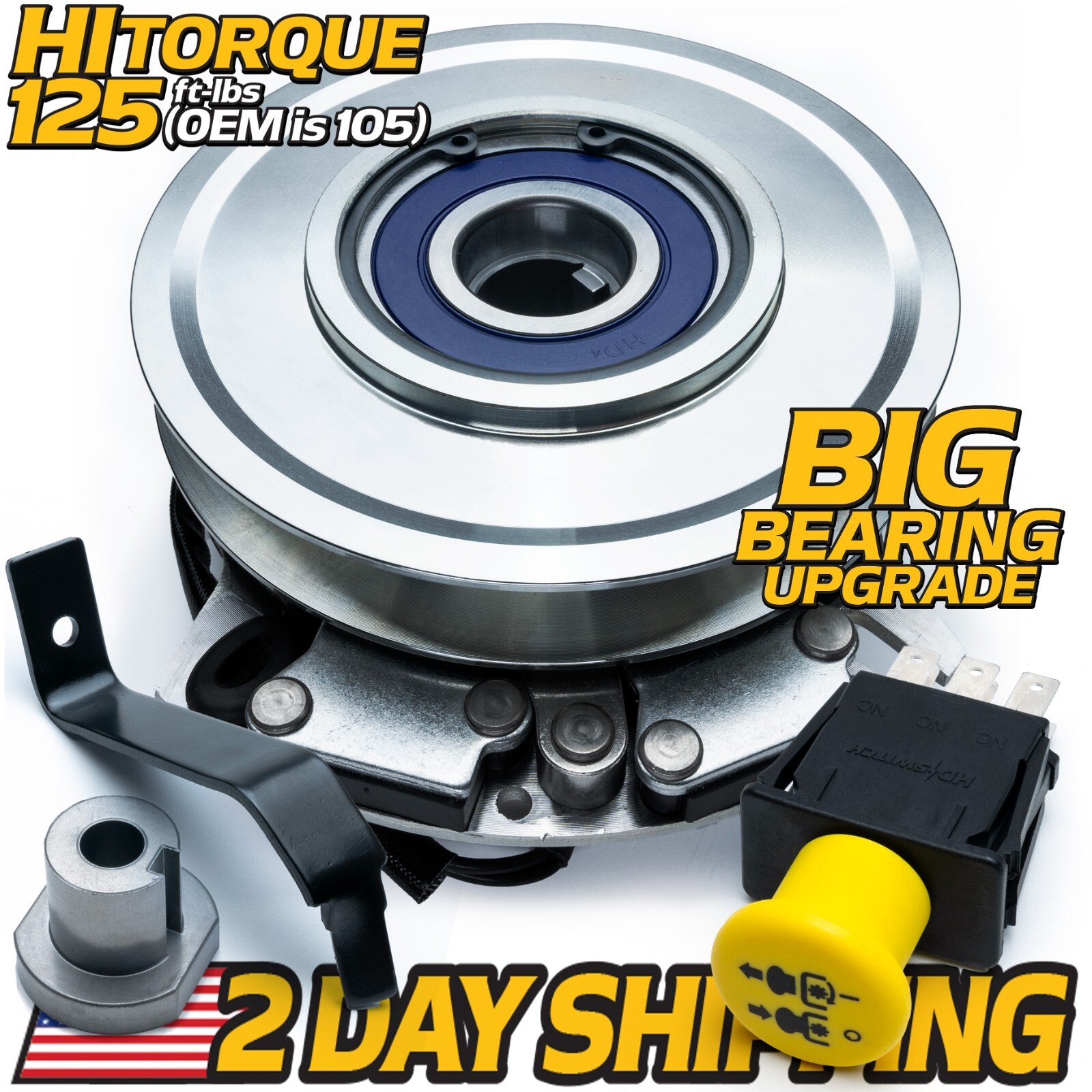 HiTorq Clutch & 10A PTO Switch for John Deere L120 L130 G110 L2048 L2548 GY20878 gallery