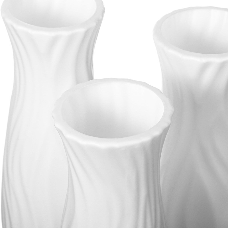 White Tall Conic Composite Plastic Floral Vase Unbreakable Centerpieces 12 PCS gallery