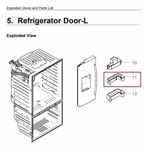 Left Door Middle Bin Compatible with SAMSUNG Refrigerator RFG29PHDWP RFG29PHDBP gallery