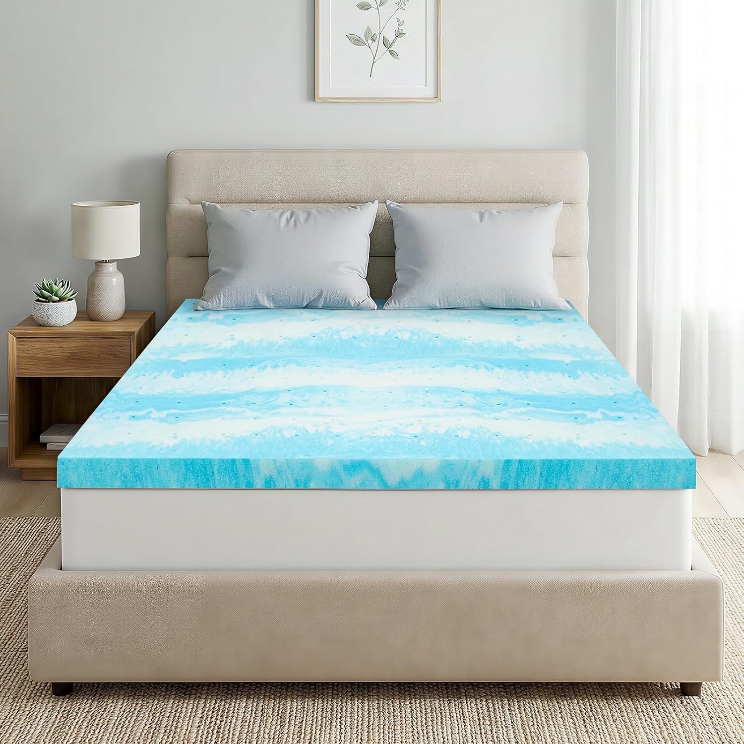 Twin Mattress Topper 2in Gel Memory Foam CertiPUR-US Certified gallery