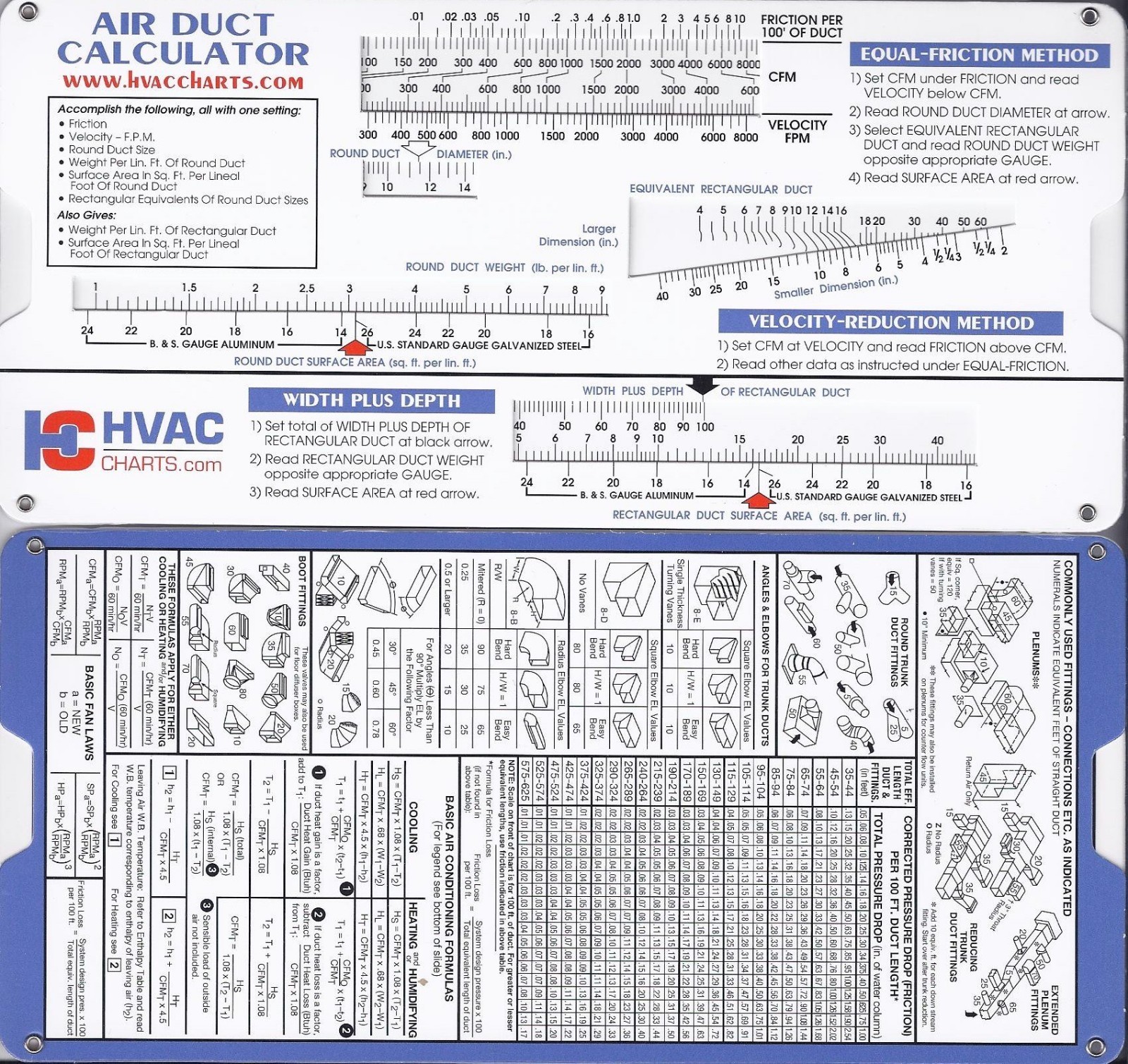 Duct Sizing Calculator Slide Chart Graph gallery