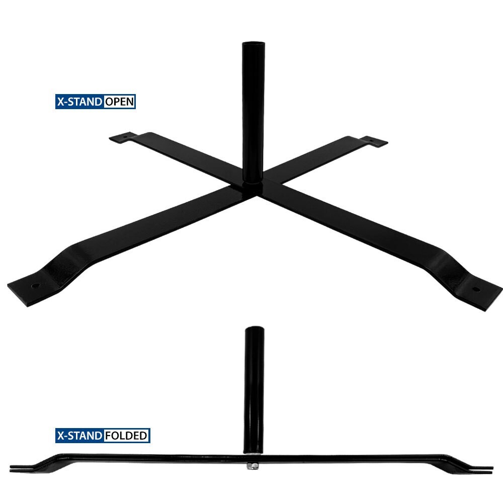 X Stand Base for Advertising Swooper Pole Advertising Pole Base Black gallery