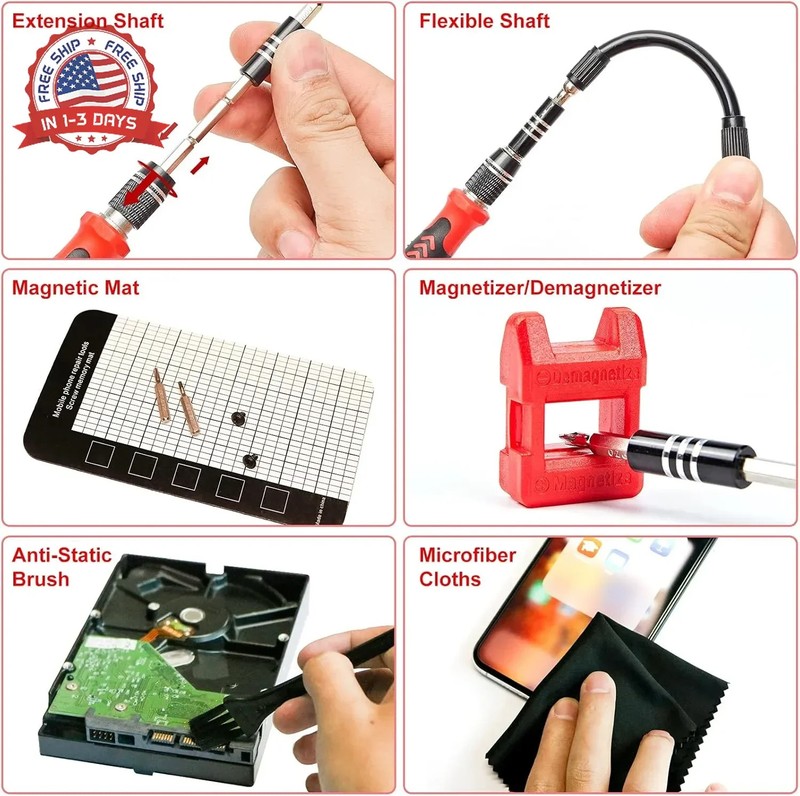 STREBITO Precision Screwdriver Set 124-Piece Electronics Tool Kit with 101 Bits gallery