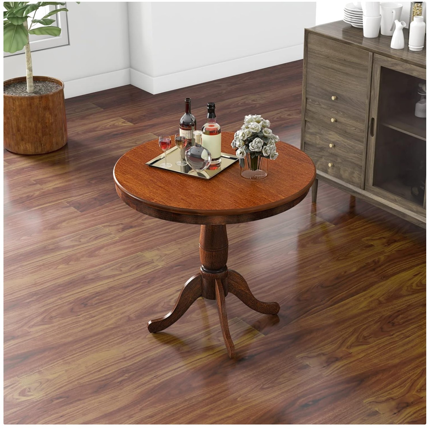 Classic 32" Wooden Dining Table - Pedestal Base gallery
