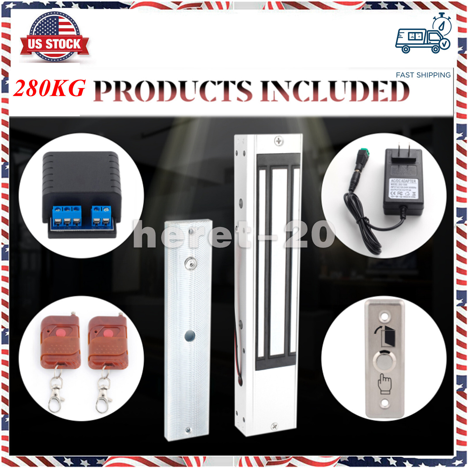 Access Control 280KG 600lb Electric Magnetic Door Lock Kit with Remote Control gallery