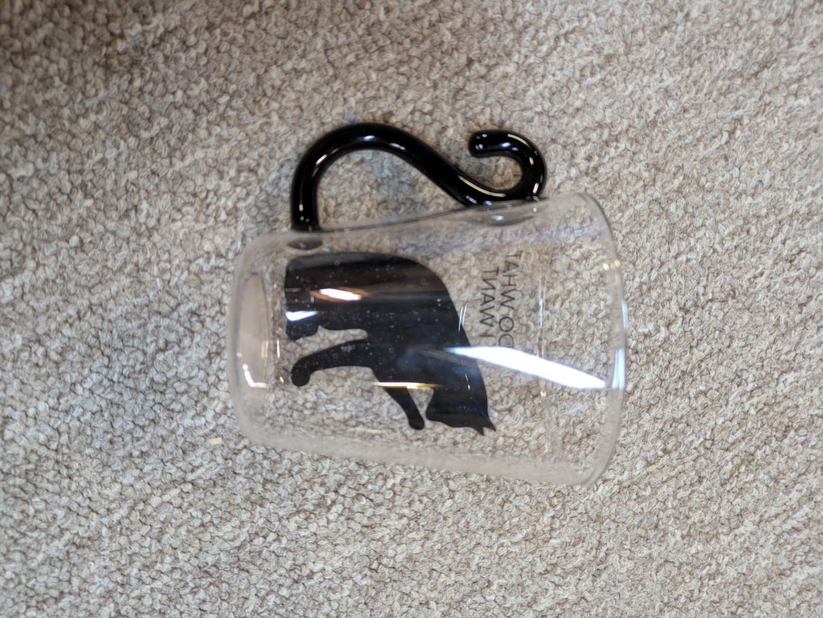 "I Do Whatever I Want" Glass Cat Mug With Tail Handle - Forever Pawsome #73384 gallery