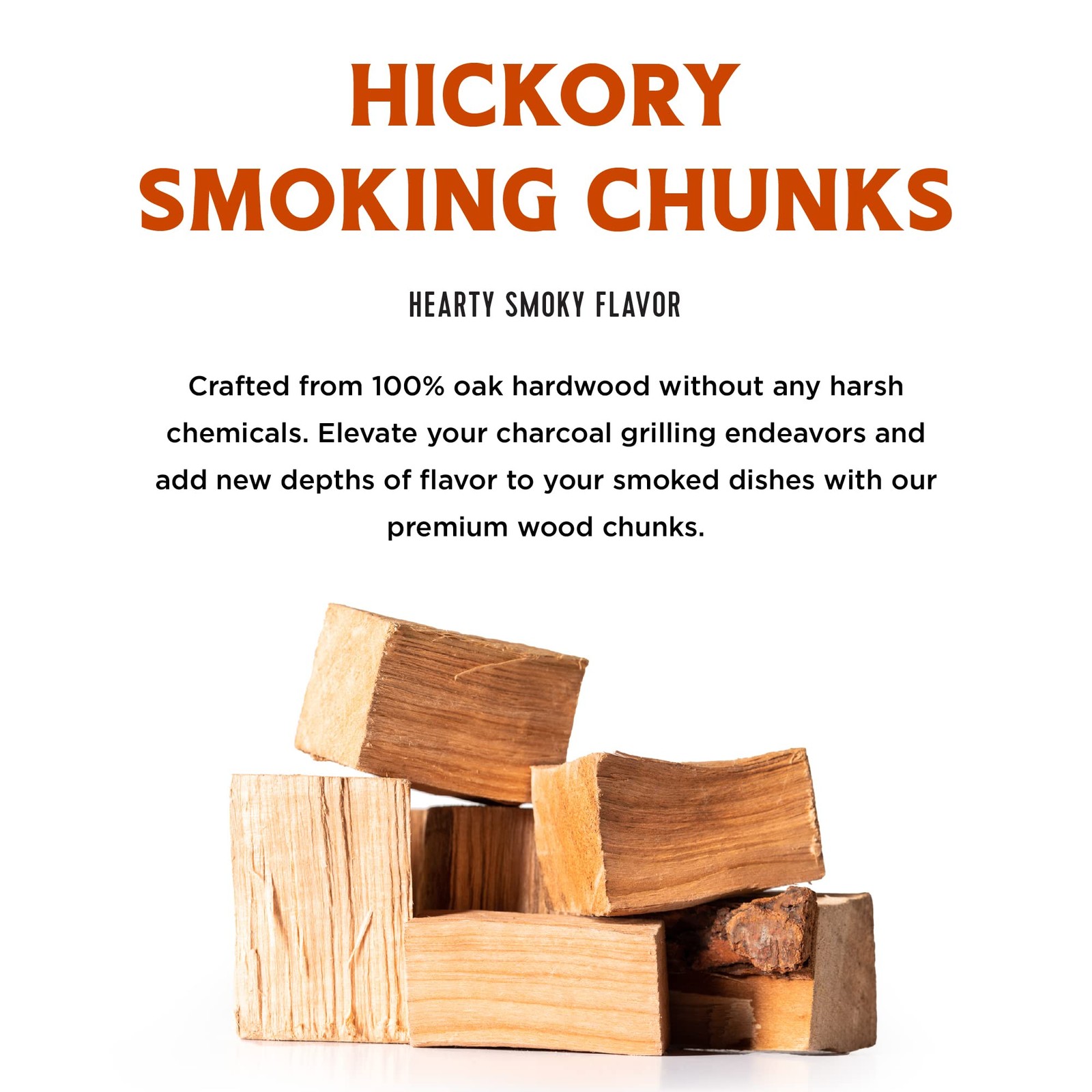 Hickory Wood Chunks for Smoking and Grilling - All-Natural, Long-Lasting with... gallery