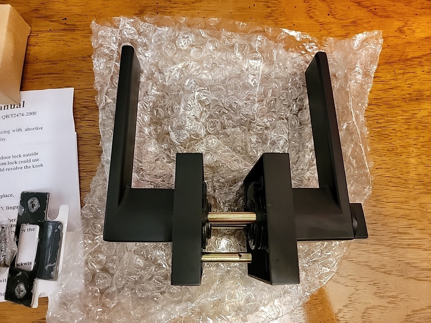 Door Column Handle Lock Set Adjustable Backset Black QB/T2474-2000 gallery