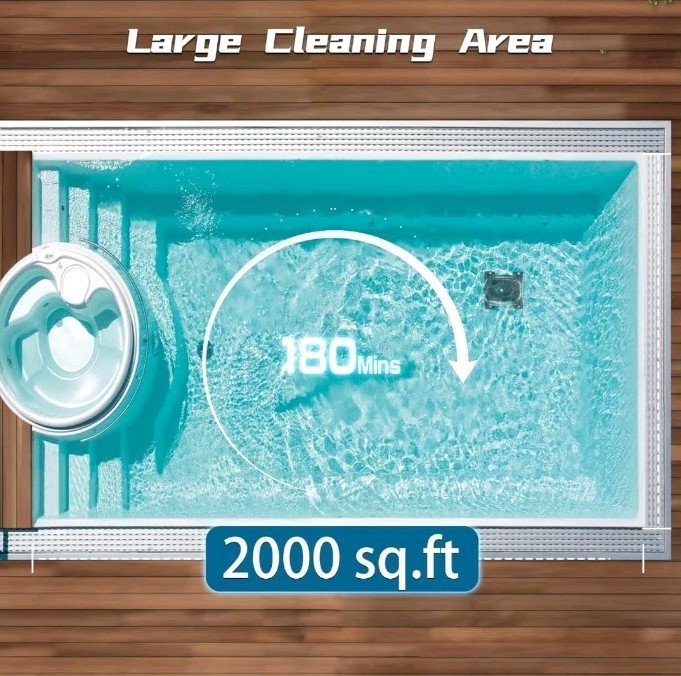 Zyerch Robotic Pool Cleaner Cordless Pool Vacuum 120 Min Self Parking gallery