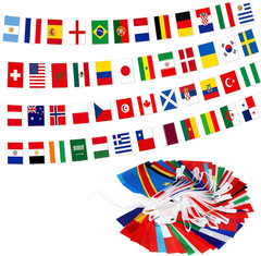 48 Countries String Flag, 45 Ft International Flags Bunting Banner of the World