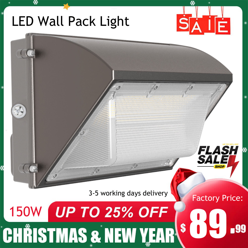 Commercial & Residential Outdoor 150Watt LED Wall Pack Light Fixture w/Photocell gallery