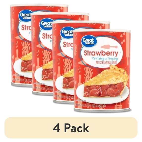 4 Pack Great Value Strawberry Pie Filling or Topping 21 oz Dessert Baking gallery