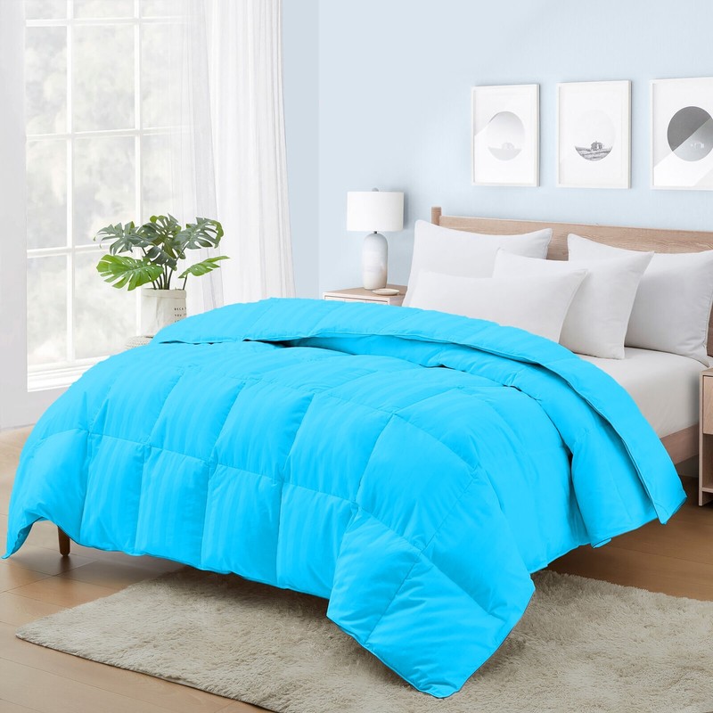 Aqua Blue Stripes Down Alternative Comforter OR Sets 1000 TC Egyptian Cotton gallery