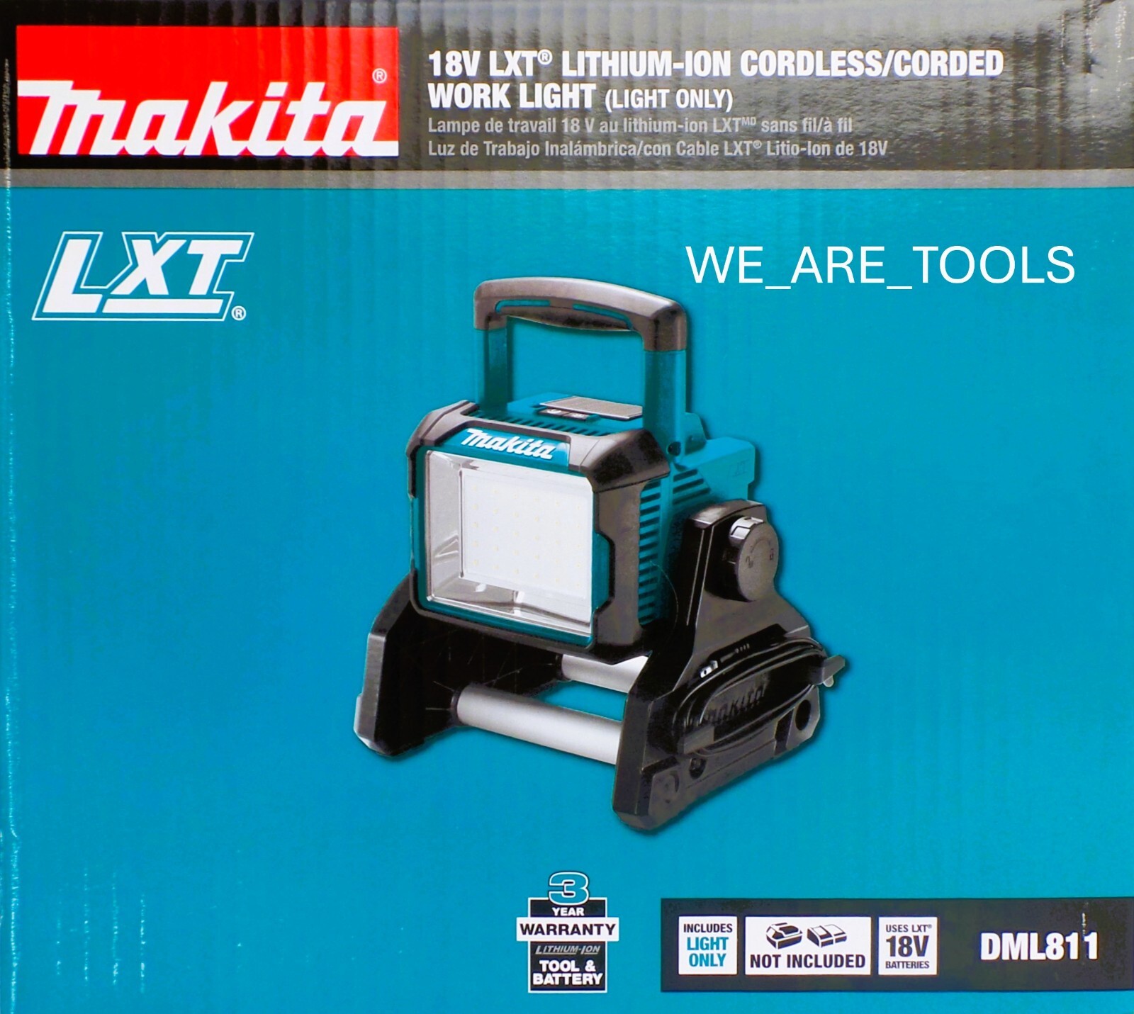 New In Box Makita LED Work Light 18V DML811 Cordless Battery or Corded 18 Volt gallery