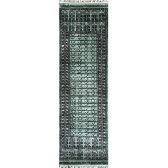 Amma Carpets Handmade Woolen Light Green Runner Rug, 2×6 ft, Hand-Knotted
