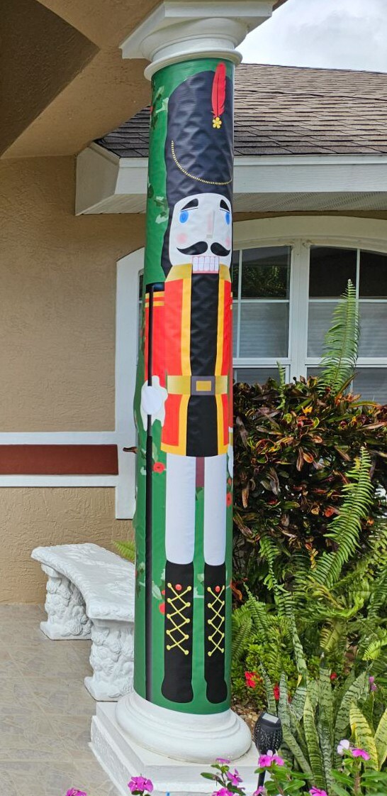 Nut Cracker Christmas Decoration - BIG - Thick Vinyl Column Wrap 6'x24" gallery