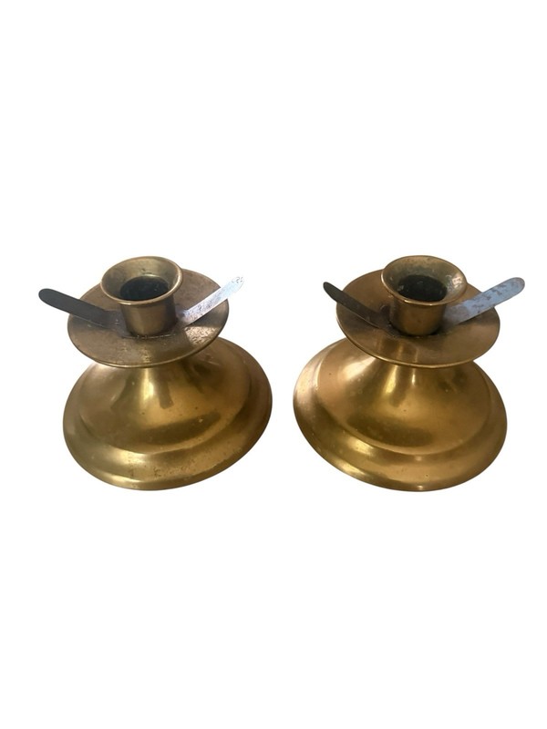 Vintage 1960’s Solid Brass Candle Holders Set Home, Decor, Kitchen Counter gallery