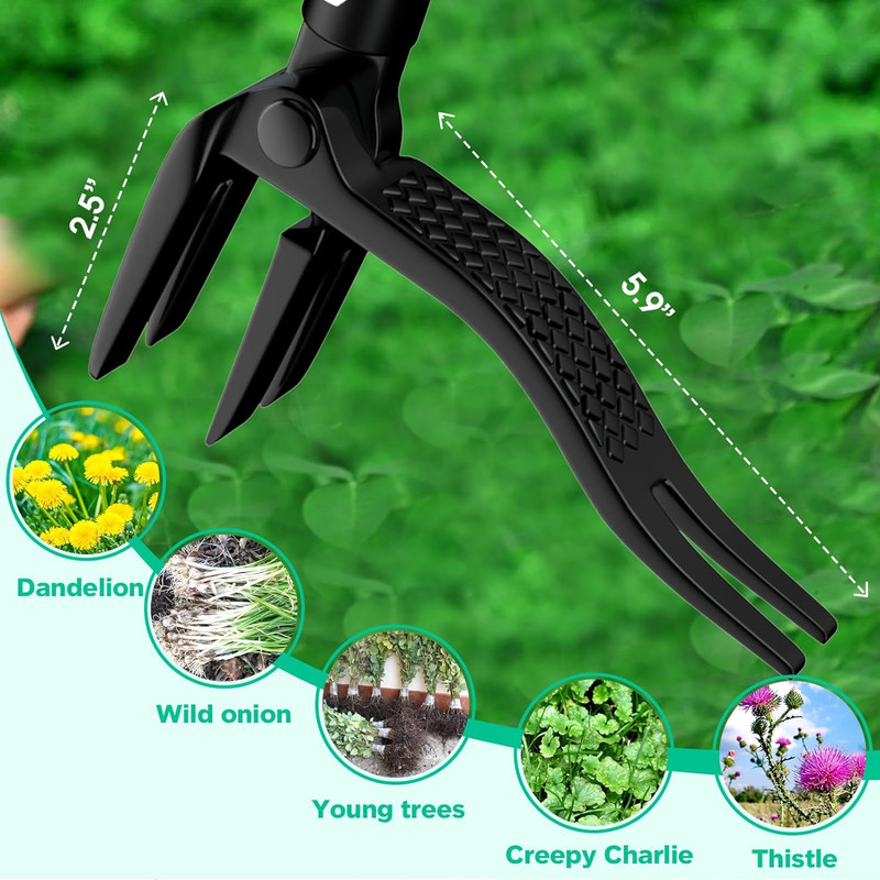 Weed Puller with Long Handle- 63Inch - Adjustable Stand up Weed Puller Tool, Hea gallery