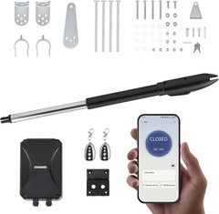 Automatic Gate Opener Kit, App Compatible Smart Single Swing Gate Opener for Doo