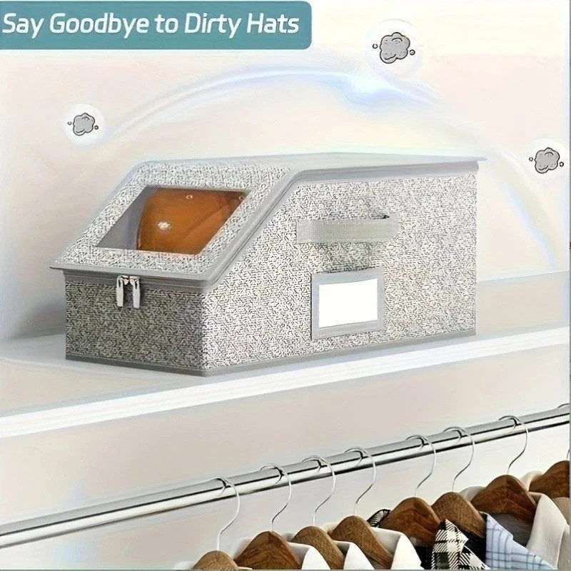 1/2x Stackable Hat Storage Organizer for Baseball Caps 24 Caps Hat Box with Lid gallery