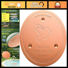 Pure Copper Bird Bath Cleaning Disk – 0.6mm Reinforced, All-Season Water Safe