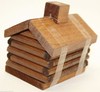 **IRREGULAR** LOG CABIN INCENSE BURNER 2.5"x3.5" w/10 balsam fir logs Paines USA gallery