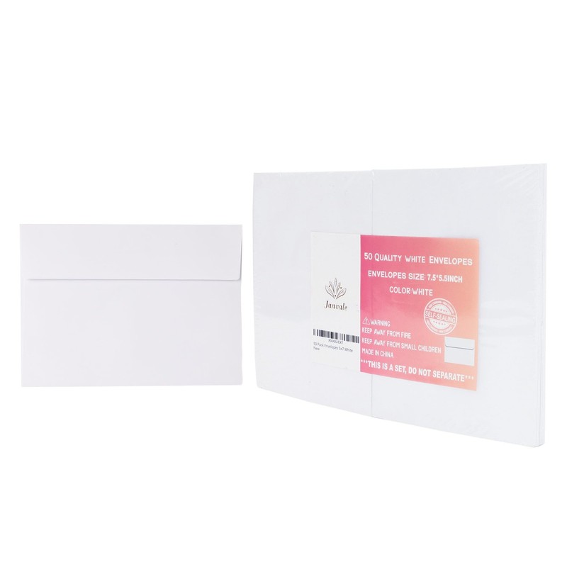 White Envelopes, 50 Pack, 5 x 7 Inch, A7 Card 5.5x7.5 gallery