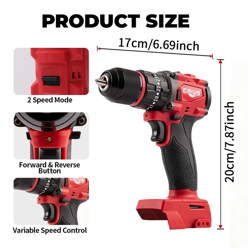 Compatible Milwaukee M18 Battery 35N.m Brushless Drill Driver Bare Tool gallery