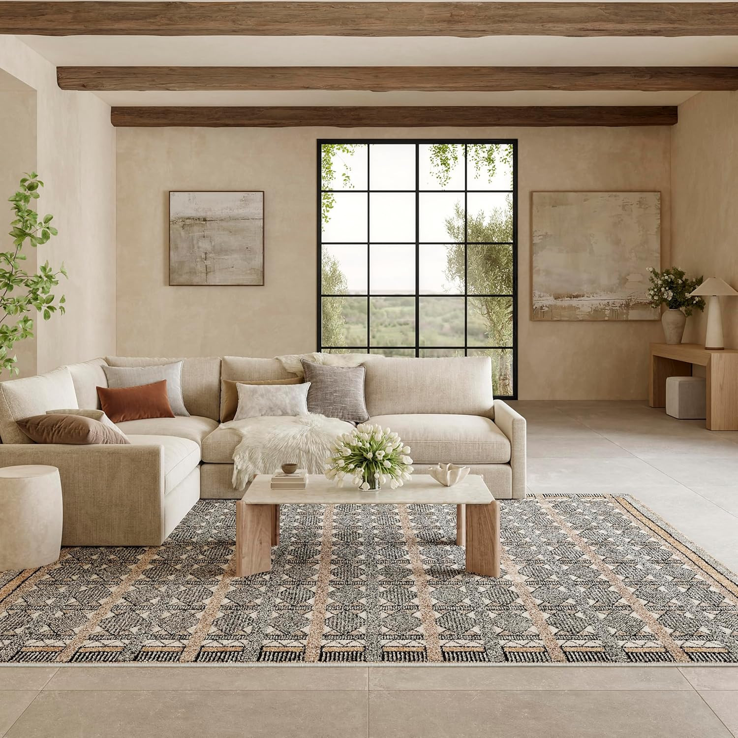 Nourish Your Space: Nordic Ivory Multicolor 8' x 10' Scandinavian Area Rug gallery