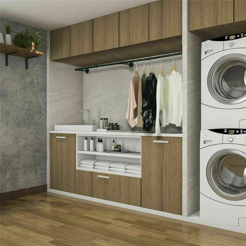 Long Clothes Rack 71"Pipe Wall Mounted Garment Rack Hanging Rod Clothing Storage gallery