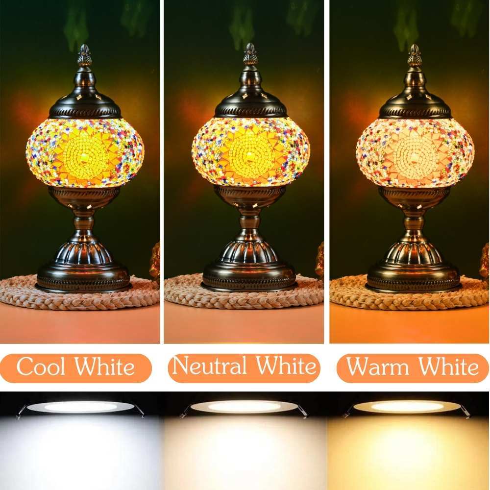 Handcrafted Turkish Table Lamp Metal Base Light with Moroccan Mosaic Design gallery